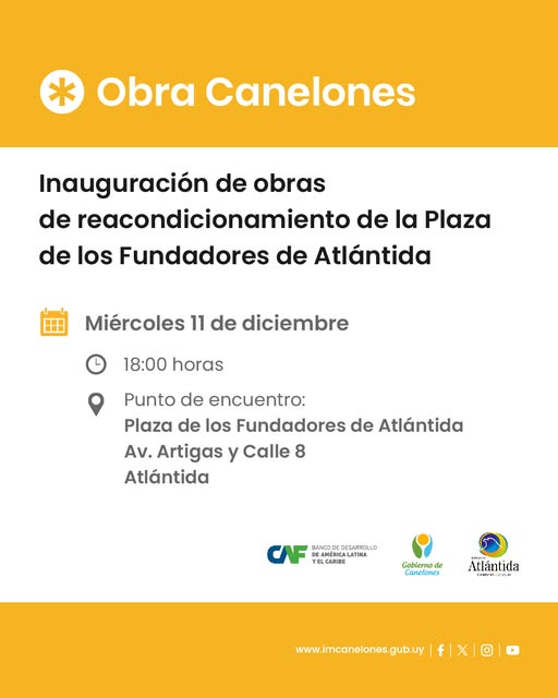 Inauguración de obras de reacondicionamiento de la Plaza de los Fundadores de Atlántida