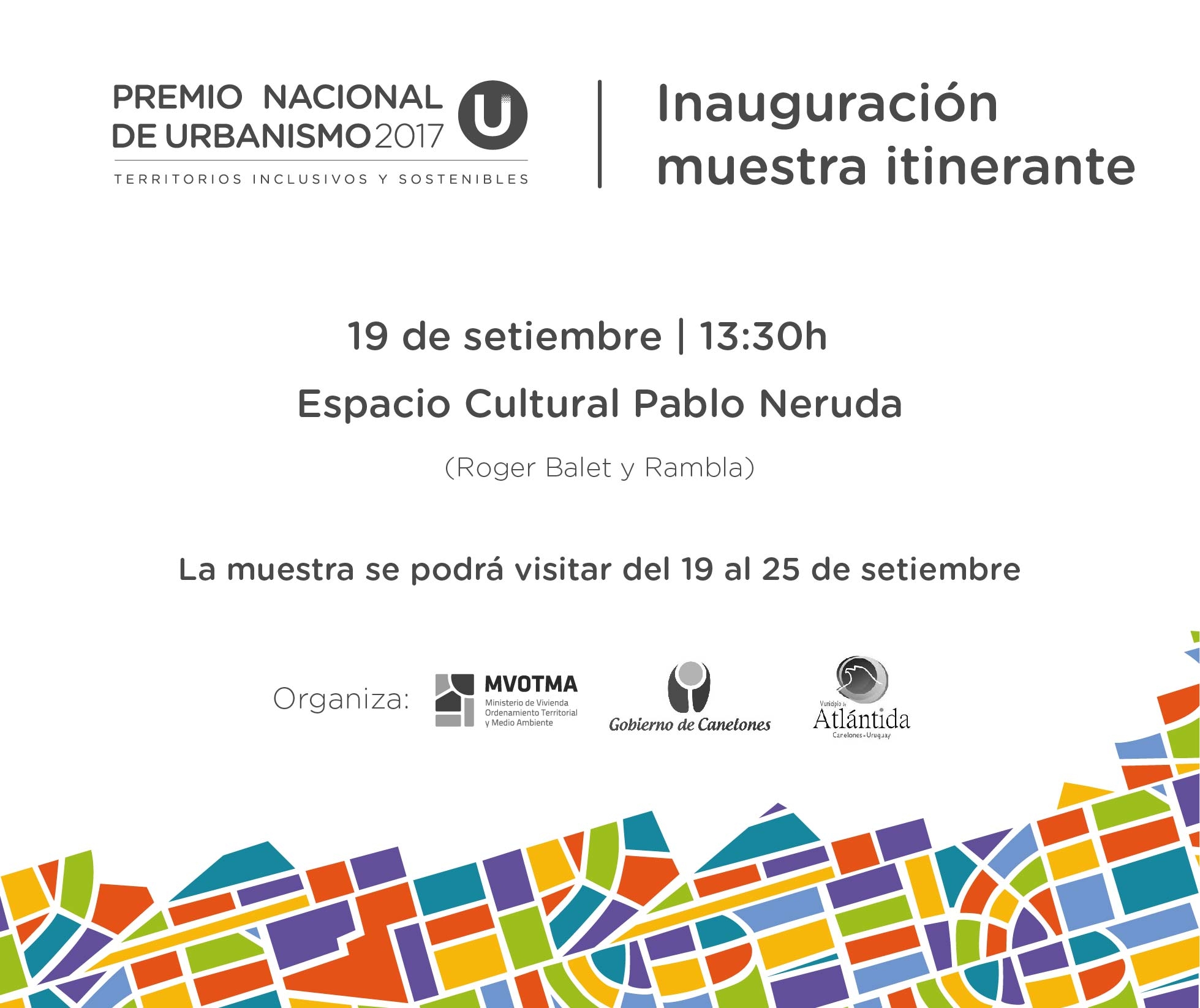 Inauguración muestra itinerante Premio Nacional de Urbanismo 2017. 
