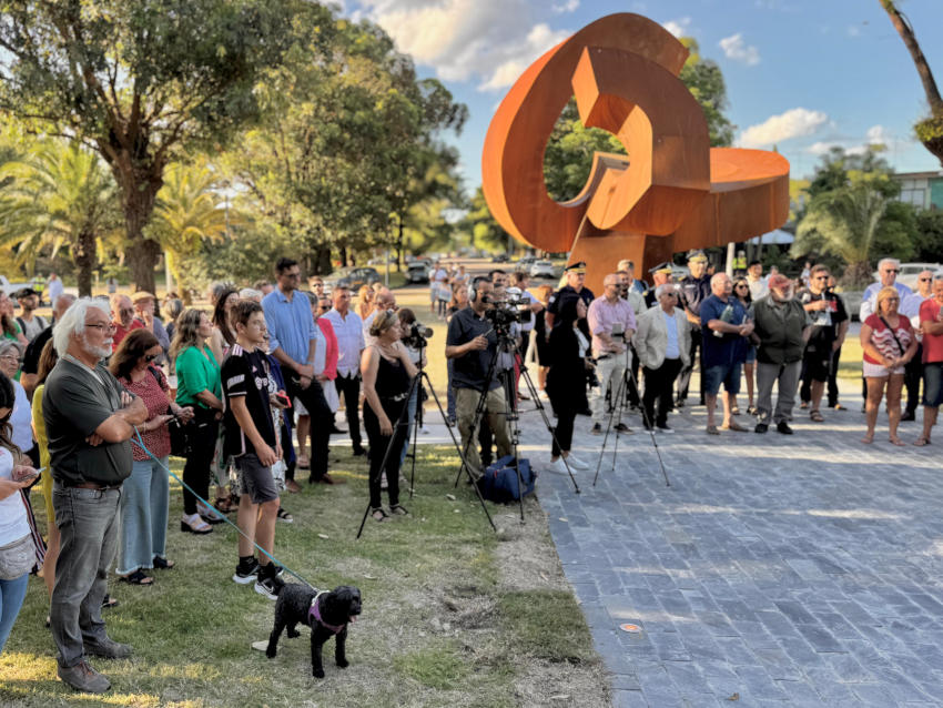 Inauguración de obras de reacondicionamiento de la Plaza de los Fundadores de Atlántida