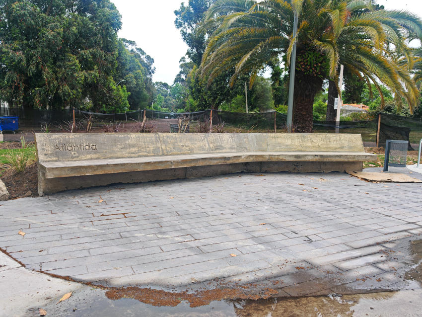 Inauguración de obras de reacondicionamiento de la Plaza de los Fundadores de Atlántida