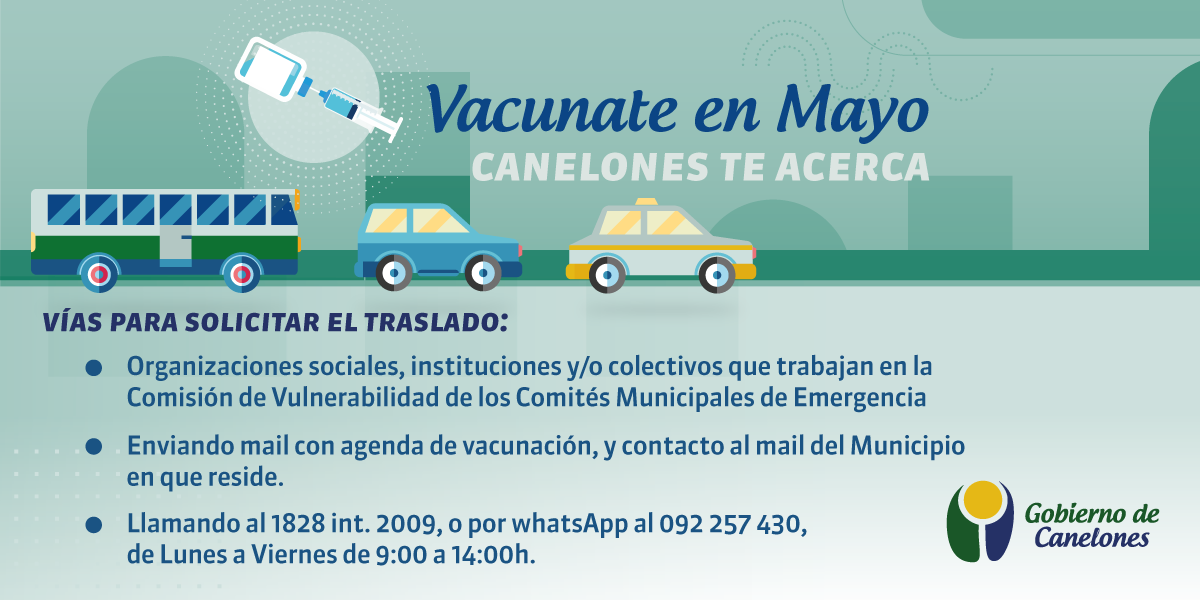 Canelones te Acerca - El Gobierno de Canelones comienza a implementar el programa de traslados Vacunate en Mayo