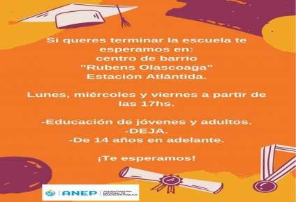 Educación para Jóvenes y Adultos en el Centro de Barrio "Rubens Olascoaga"