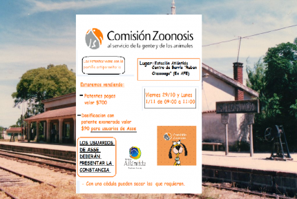 Patentes de la Comisión Zoonosis en el Centro de Barrio "Rubens Olascoaga"