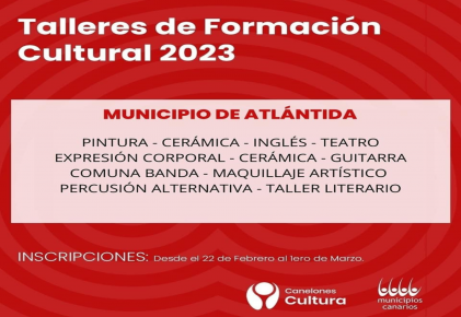 TALLERES DE FORMACIÓN CULTURAL 2023